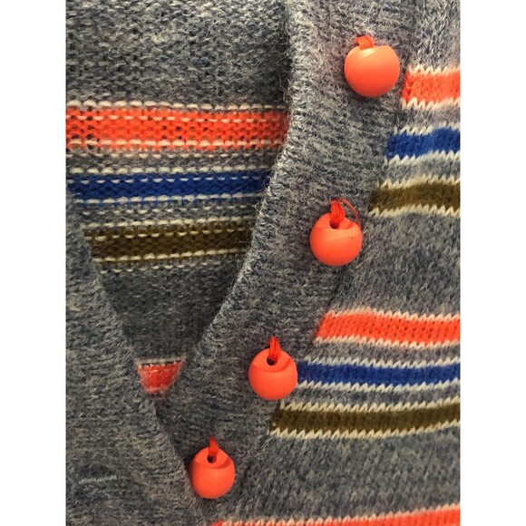 1960s-1970s LANZ ORIGINAL. Long Sleeve Striped. Maxi Sweater Dress. XS-S. As Is - Picture 6 of 10